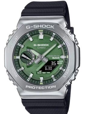 G-Shock Casio G-Steel Solar Connected Green Dial Black Resin Strap Watch Men’s